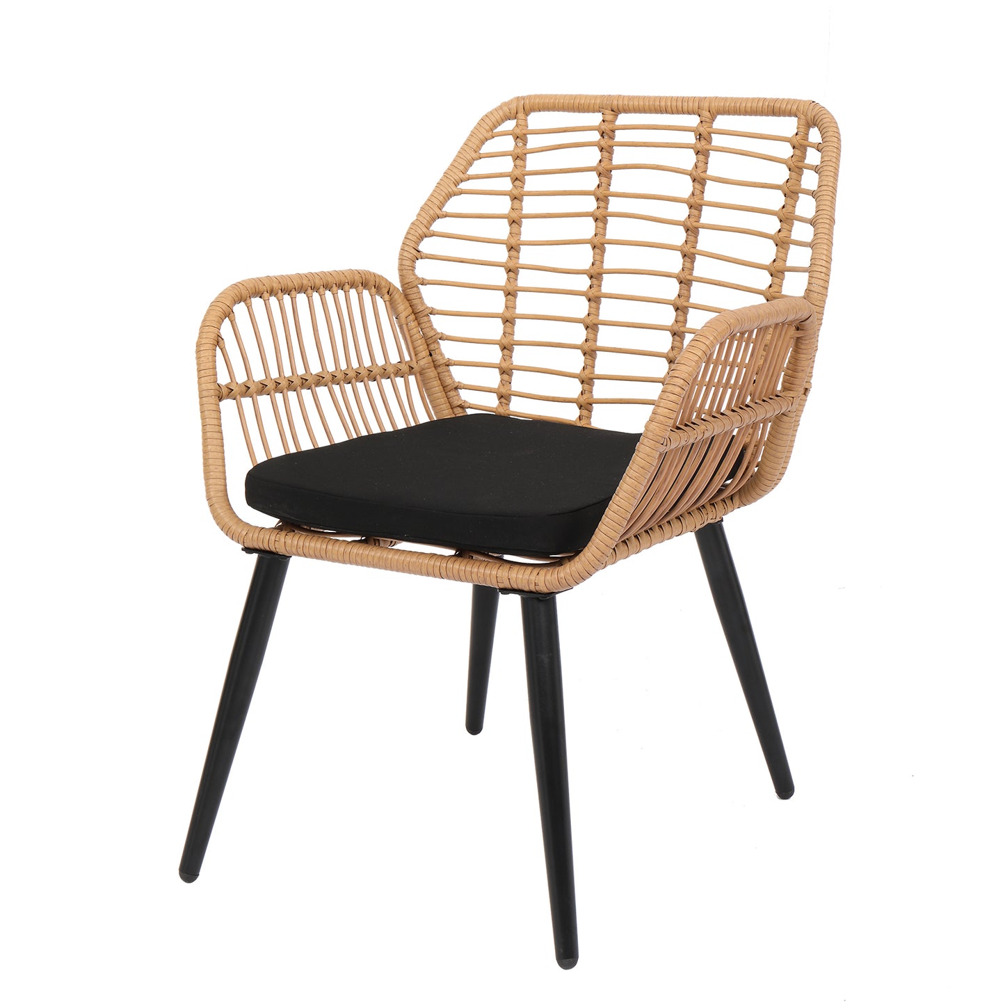 Haddon 4-Piece Wicker Rattan Set Natural Wood