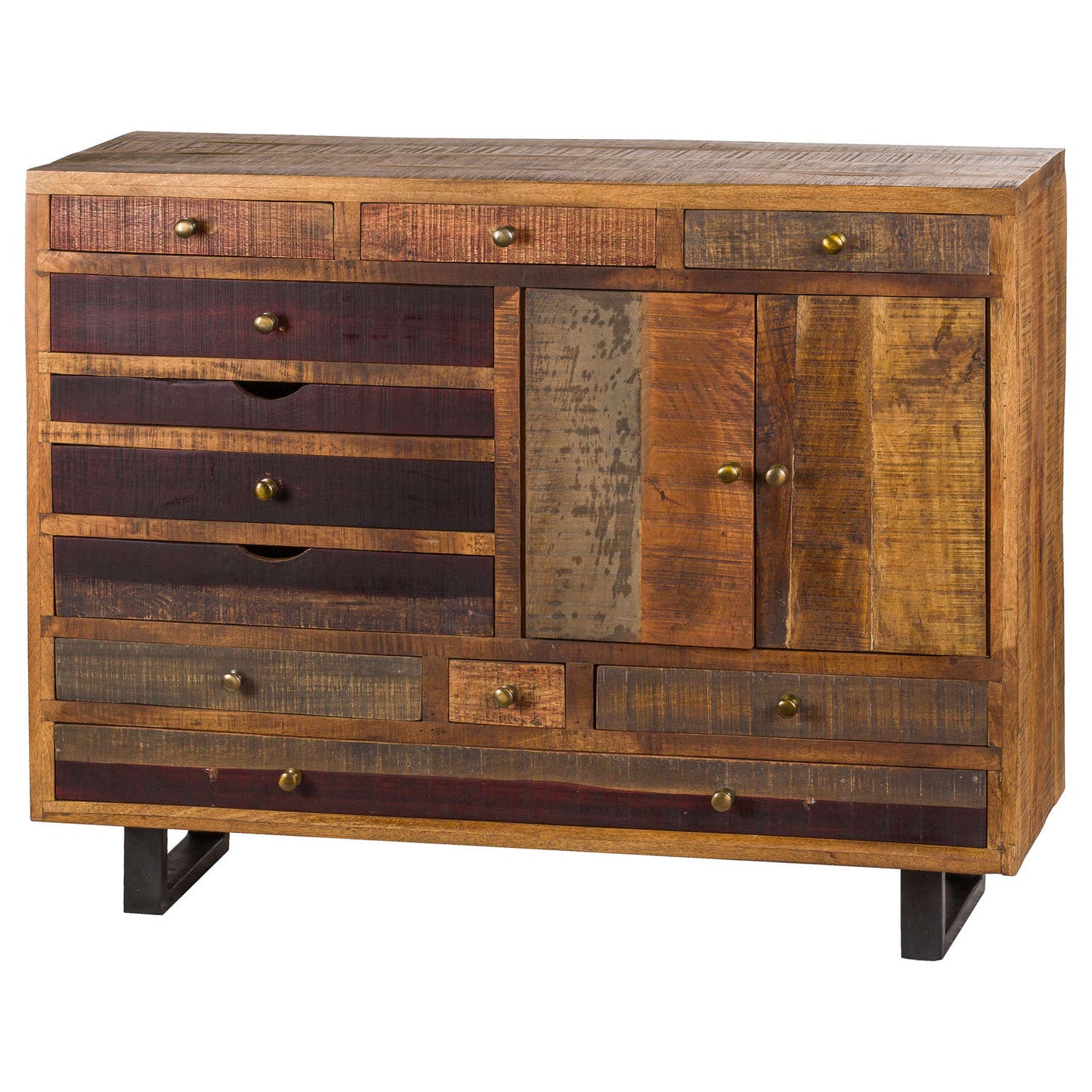 Reclaimed Collection Multi Draw Chest With Brass Handle