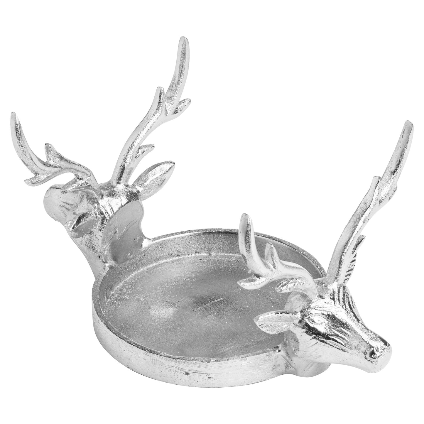 Beverly Collection Silver Large Stag Candle Holder