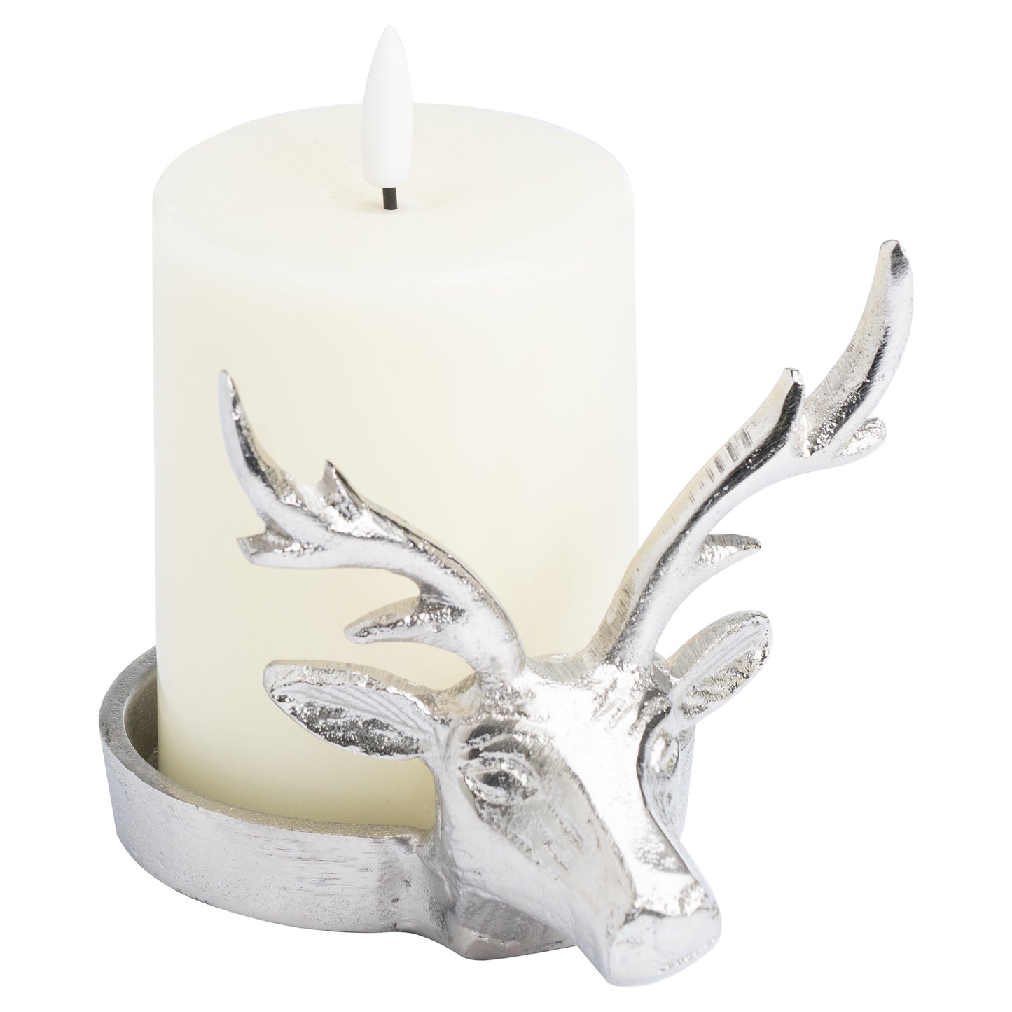 Beverly Collection Silver Stag Candle Holder