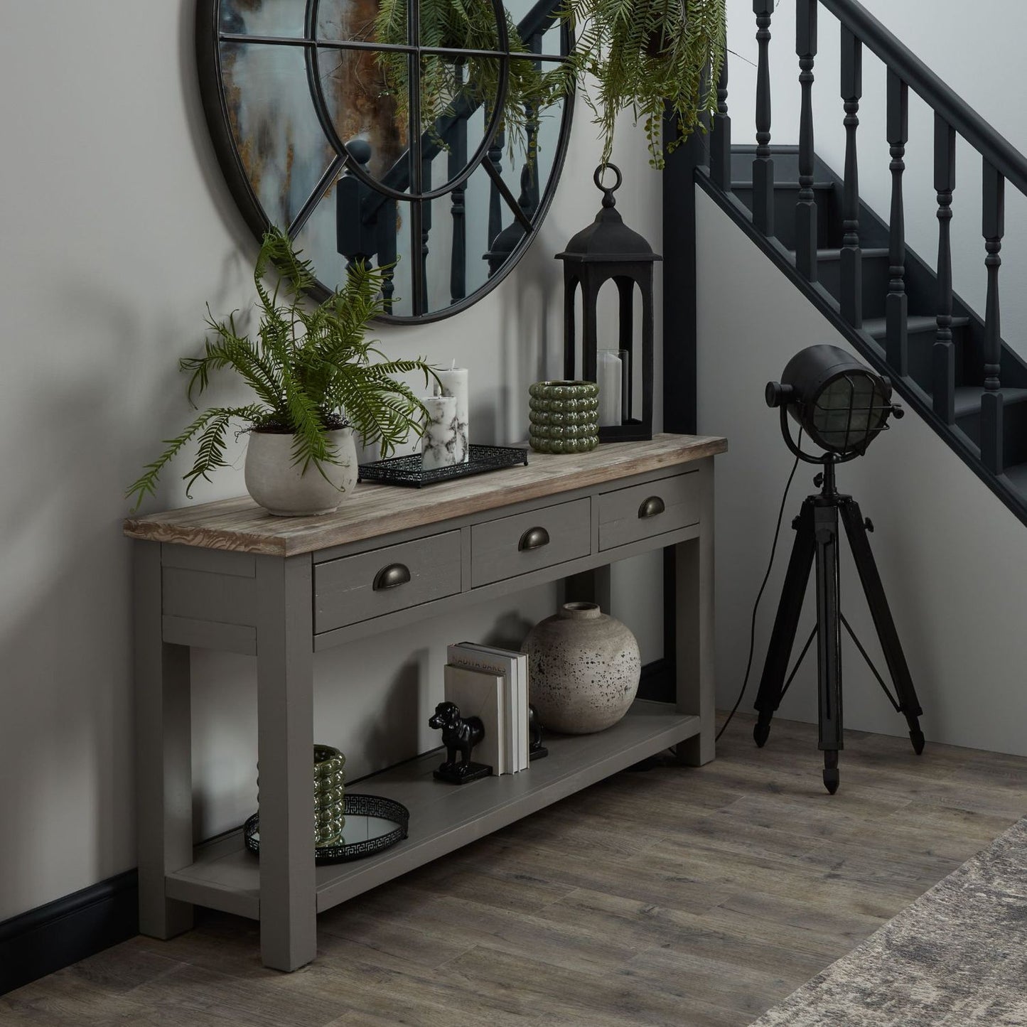 The Luxton Collection Three Drawer Console Table