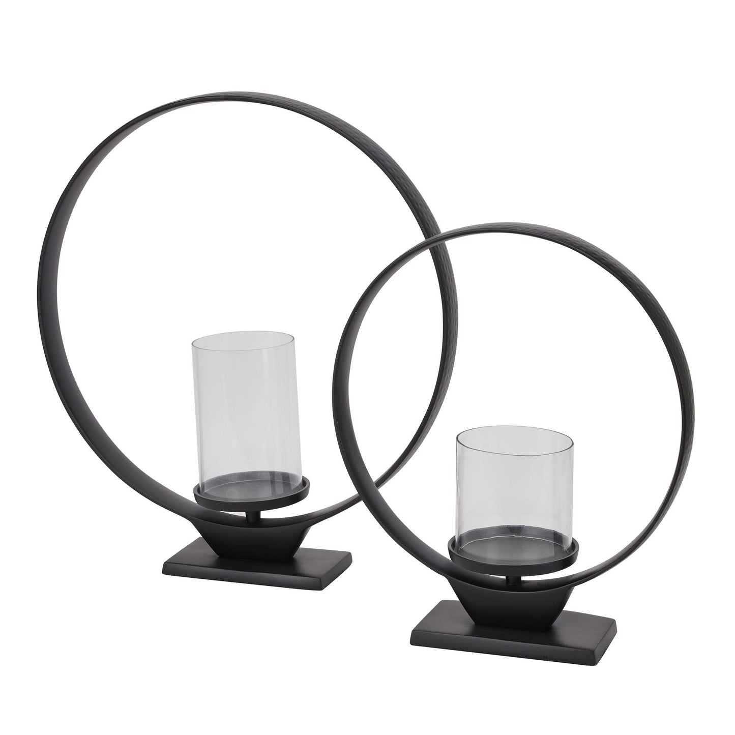 Black Hoop Hurricane Lantern