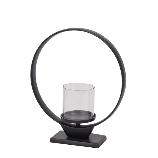 Black Hoop Hurricane Lantern