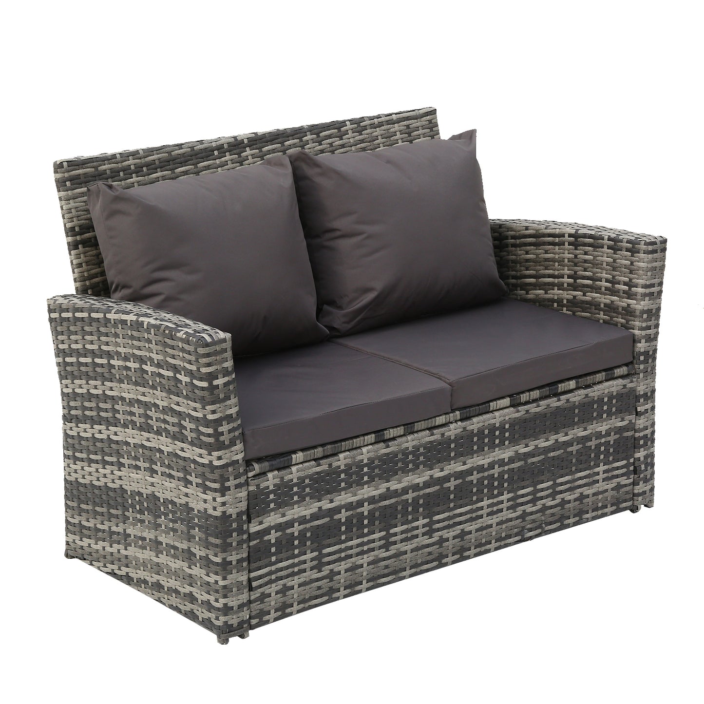 Haddon 4-Piece Rattan Sofa Set Dark Grey