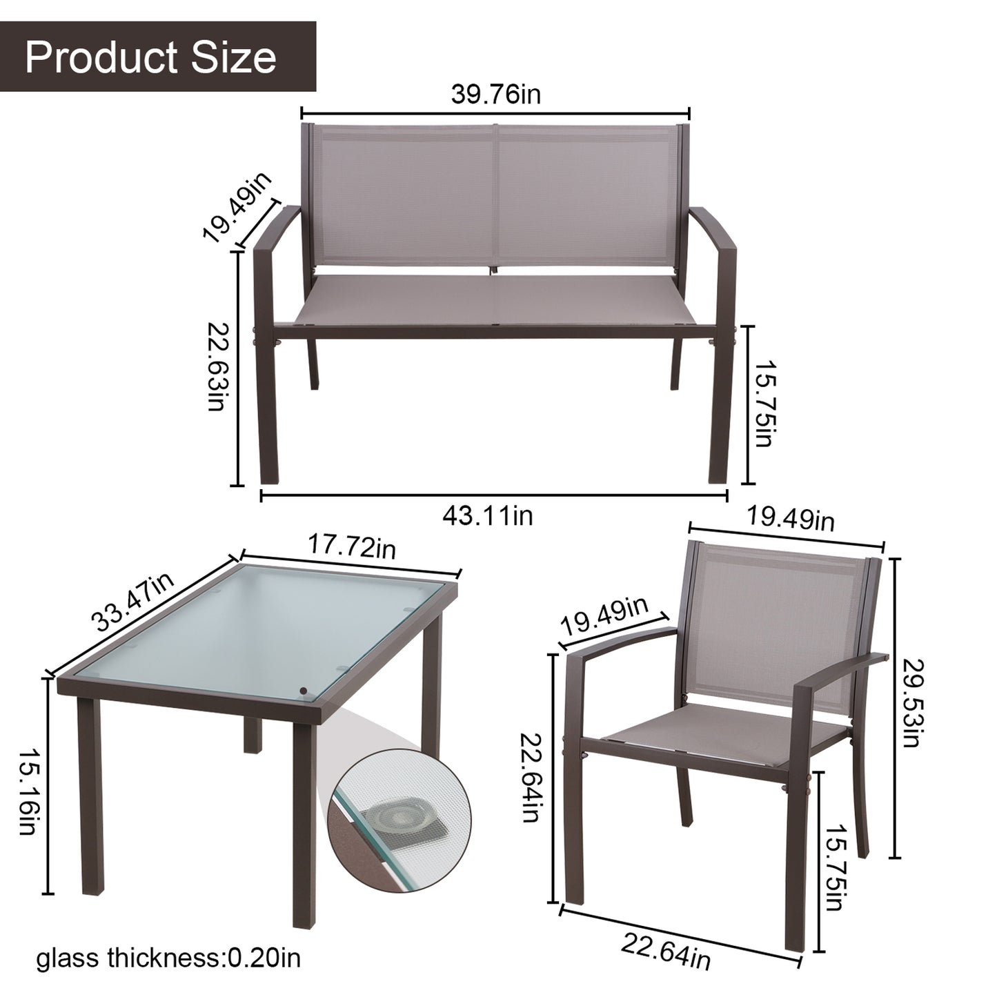 4-Piece Haddon Garden Seating Patio Set