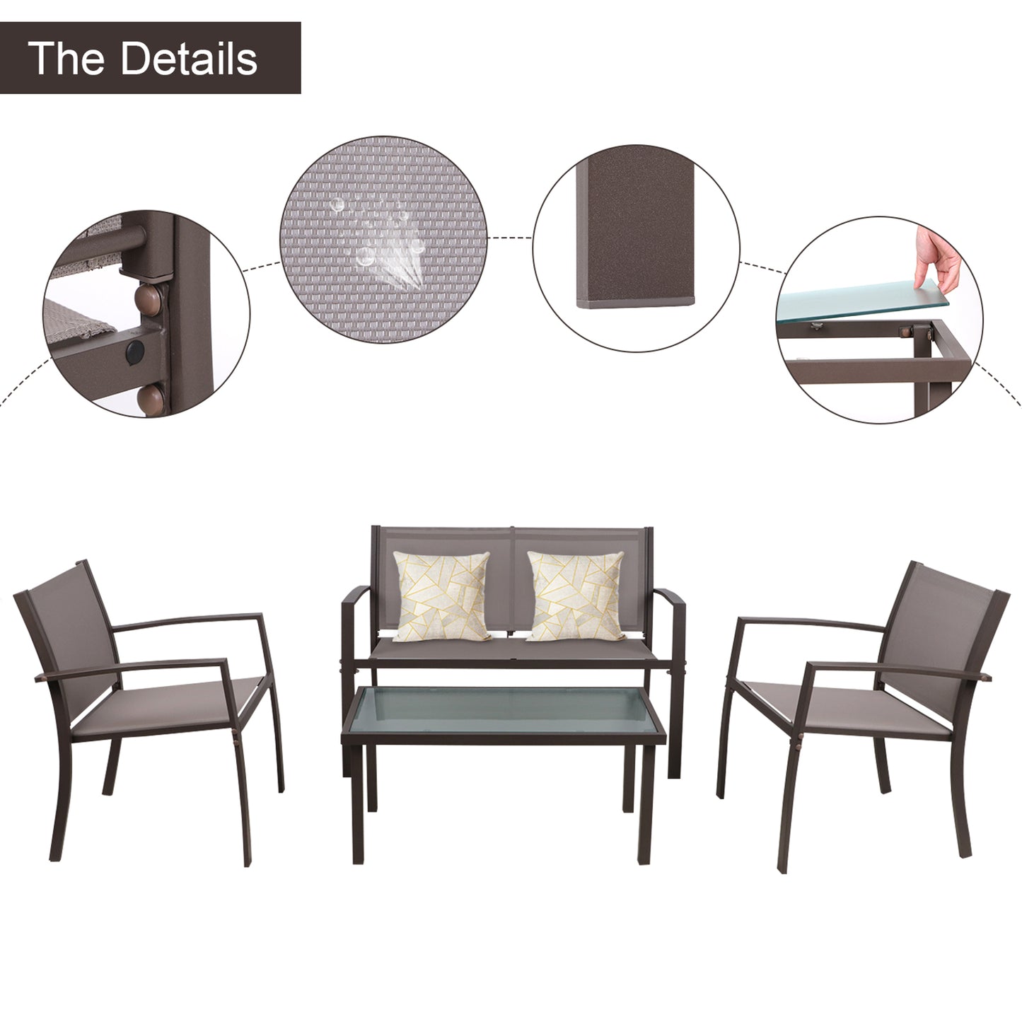 4-Piece Haddon Garden Seating Patio Set