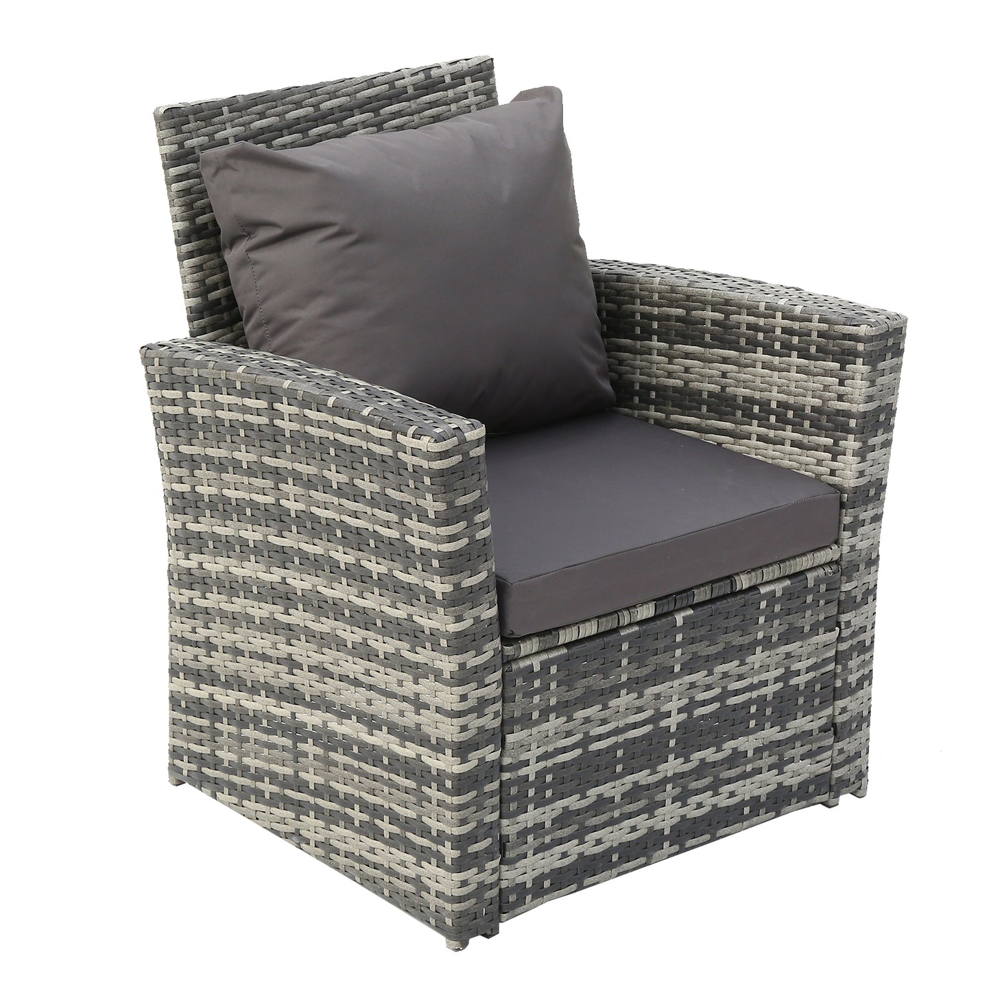 Haddon 4-Piece Rattan Sofa Set Dark Grey